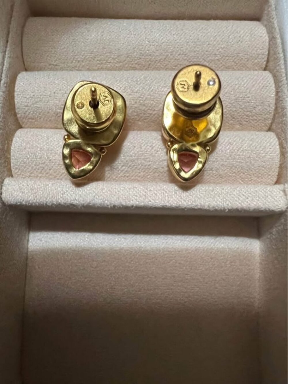 Julie Vos Aquitaine Duo Stud Earrings in Peony Pink - Picture 3 of 3